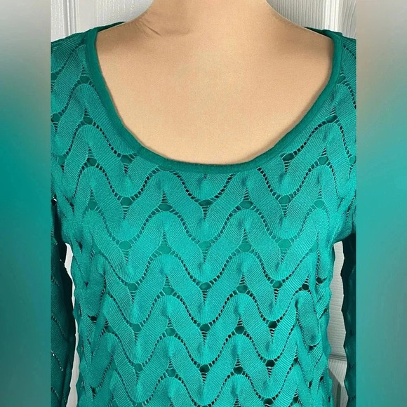 Free People Wild Thing Green Cutout Open Back Zigzag Tunic Dress - L - Picture 7 of 8